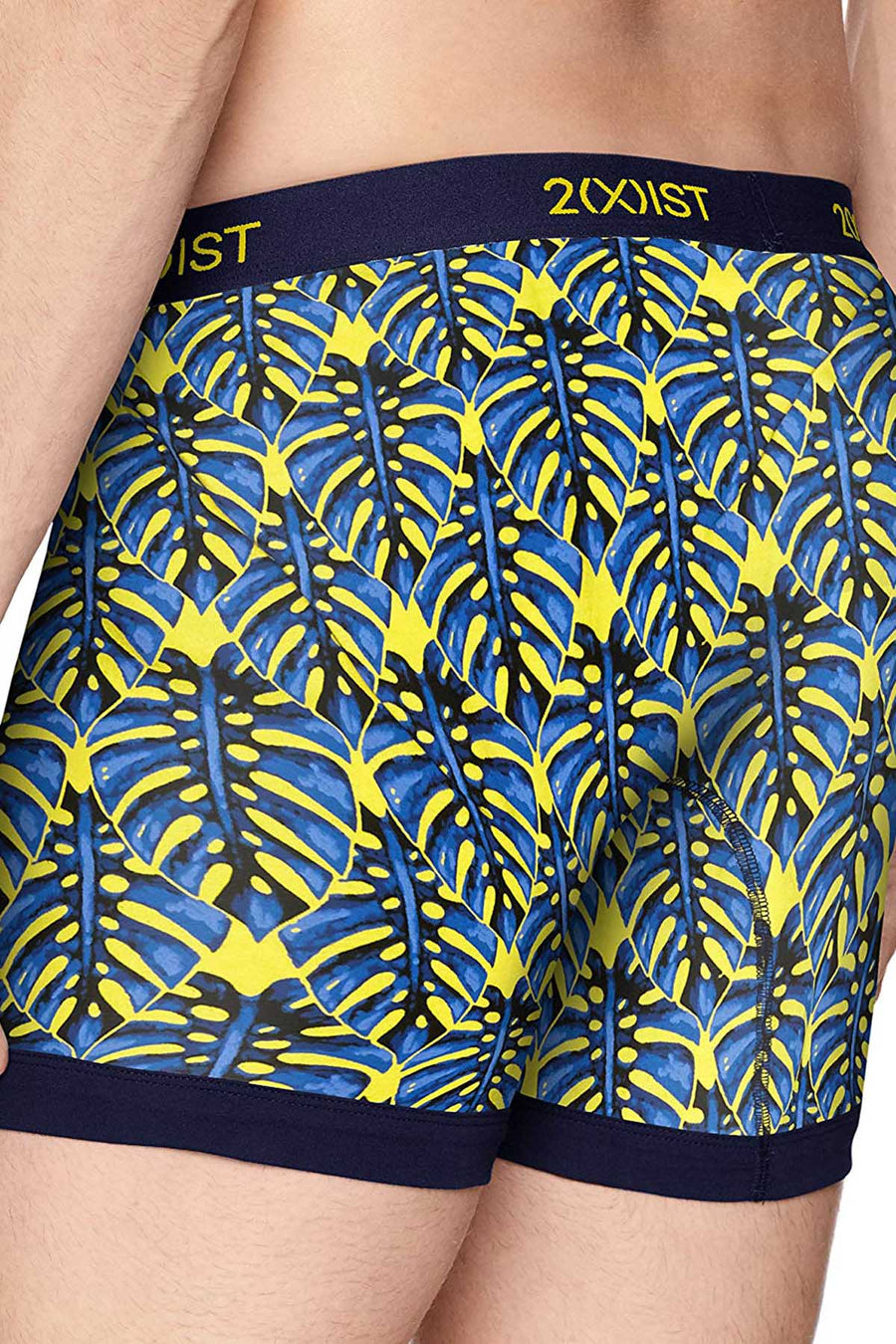 2(X)IST Vibrant-Yellow Palm-Print Graphic Cotton Boxer Brief test