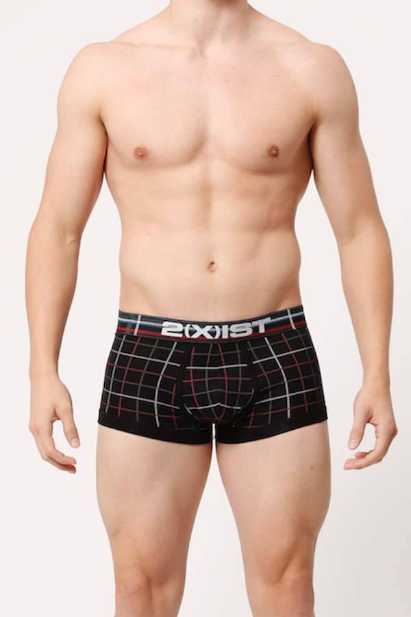 2(X)IST Black Tartan No-Show Trunk