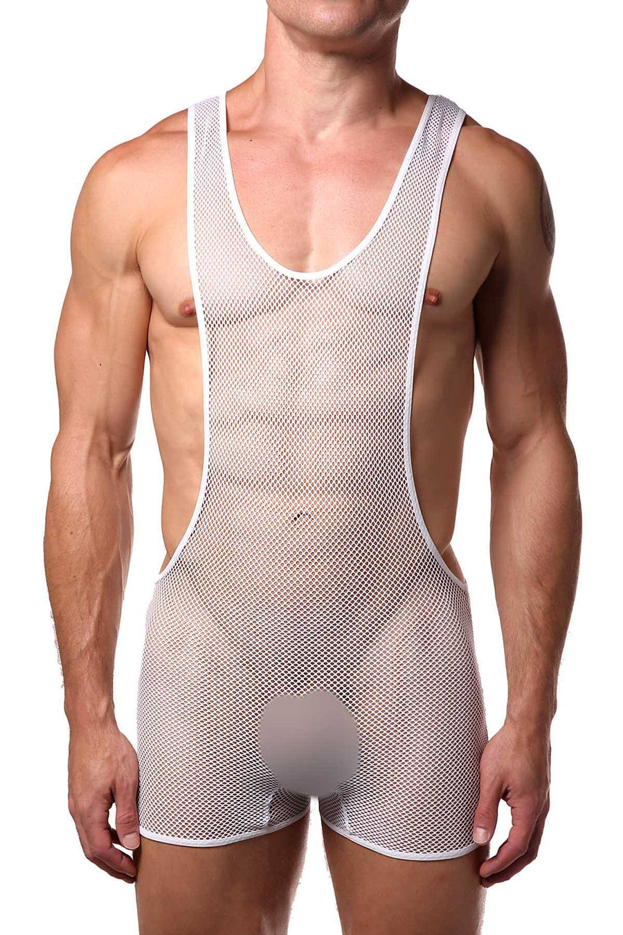 Tartarus White Fishnet Onesie