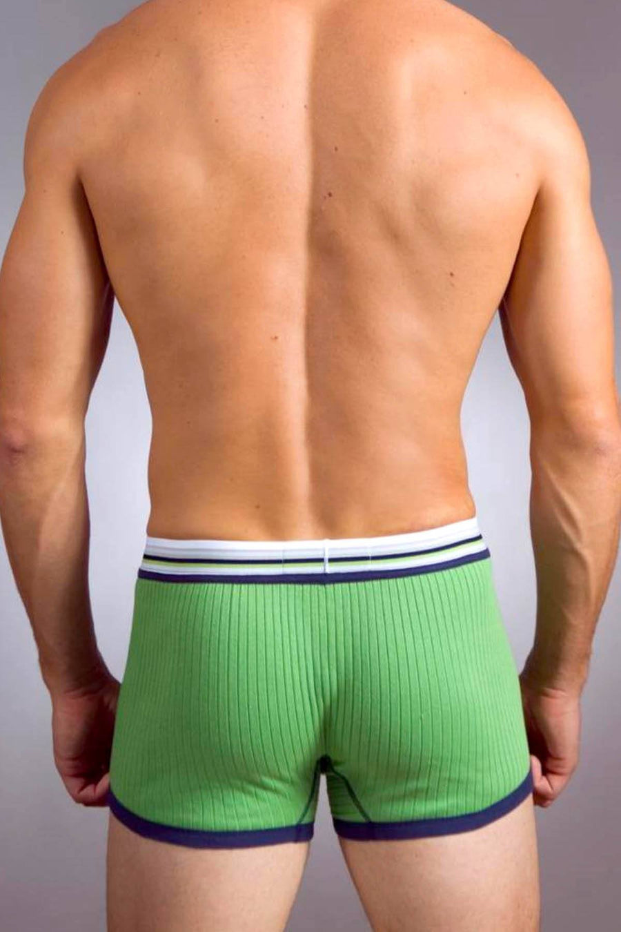 Baskit Lime-Green Ribbed Low-Rise Trunk