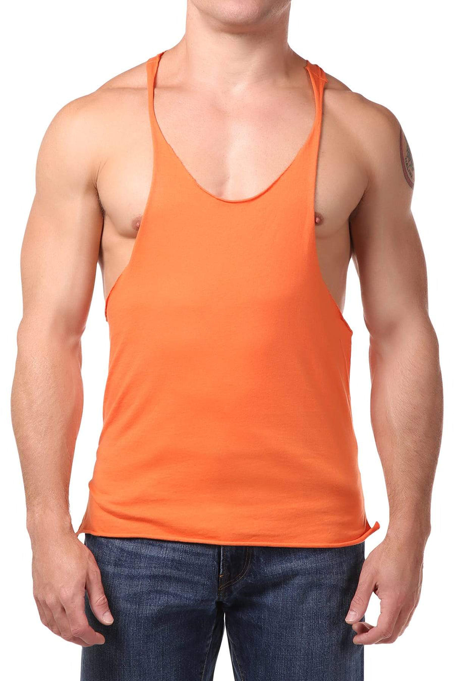 Y.M.L.A. Orange Raw Edge String Tank