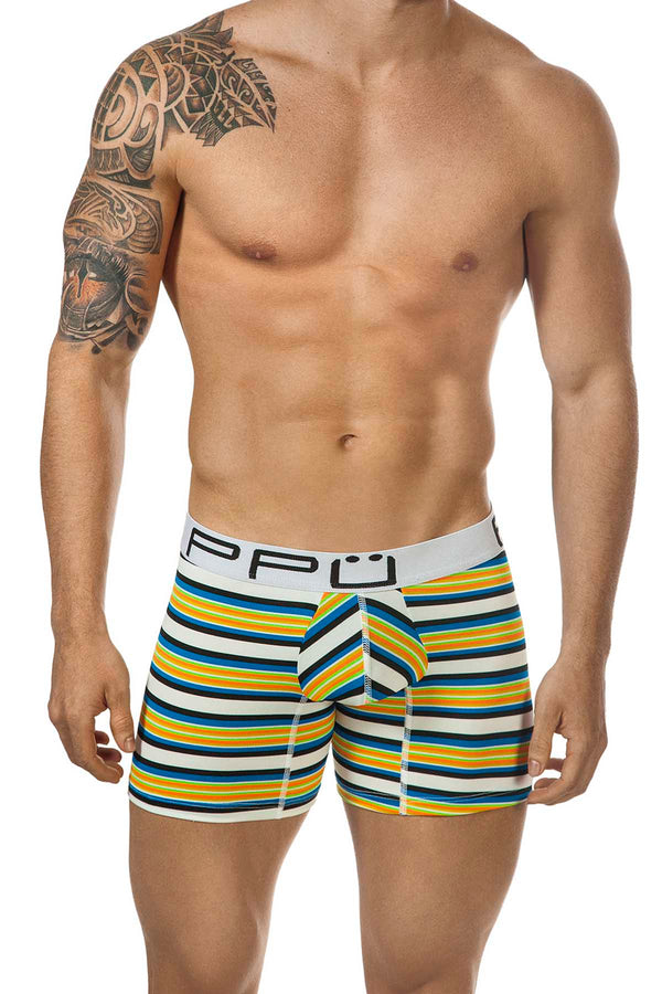 PPÜ White/Orange Stripe Boxer Brief
