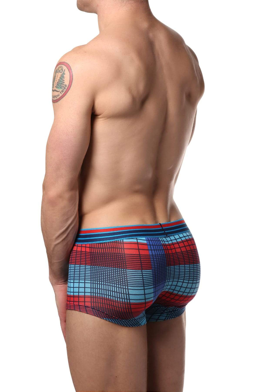 2(X)IST Blue-Jewel Plaid Mod Modal No-Show Trunk