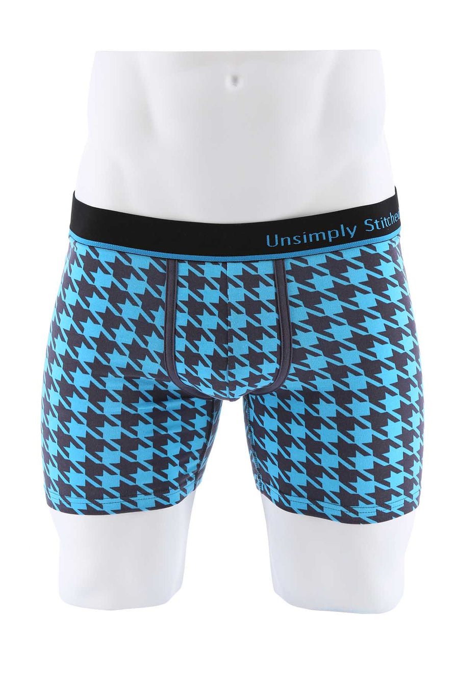 Unsimply Stitched Blue Houndstooth Boxer