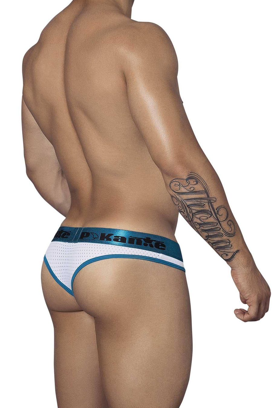 Pikante White/Teal Assault Thong