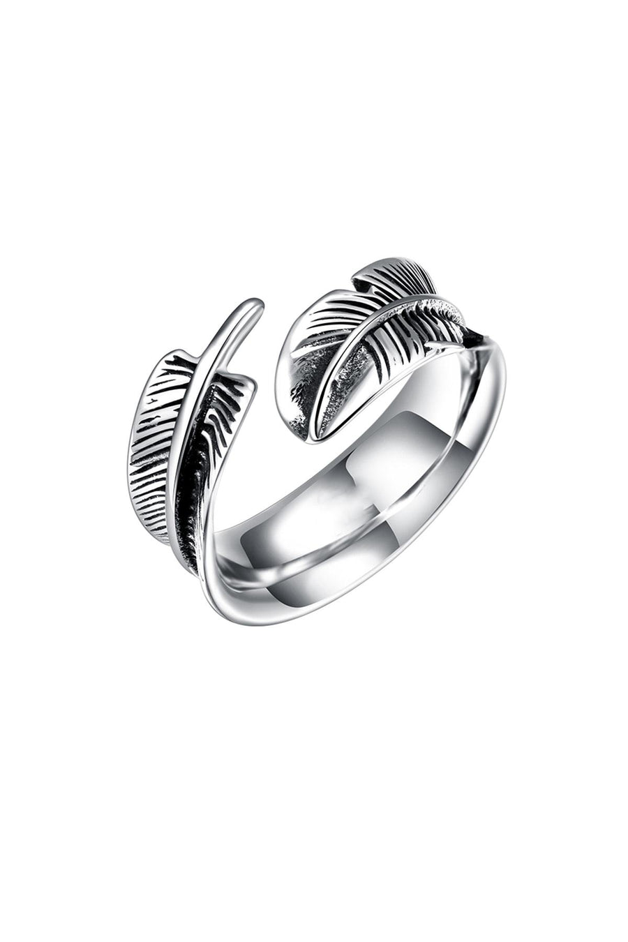 Gomaya Feather Stainless Steel Ring
