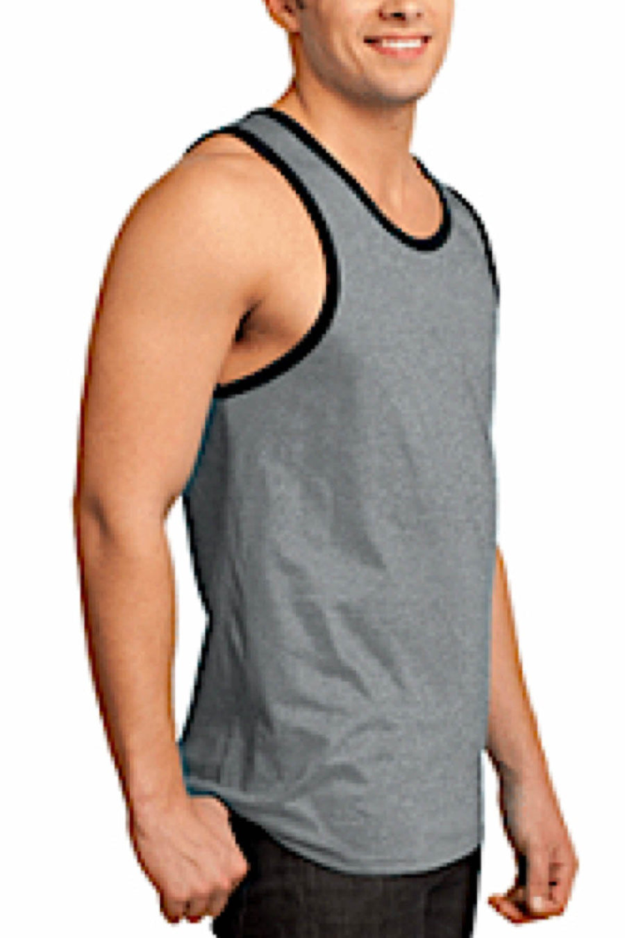 Y.M.L.A. Grey Contrast Trim Tank
