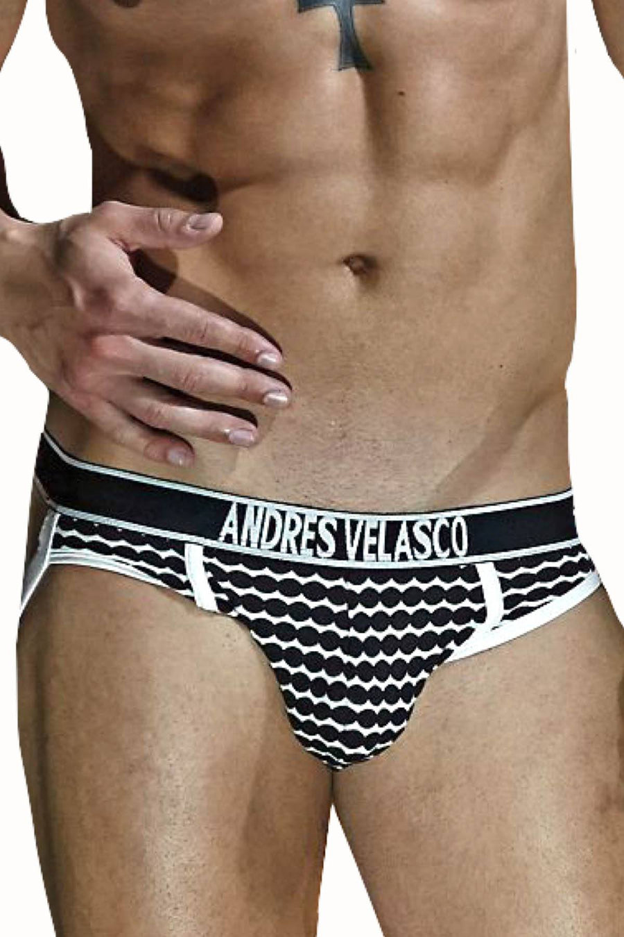 Andres Velasco Black/White Dobby Jock-Brief