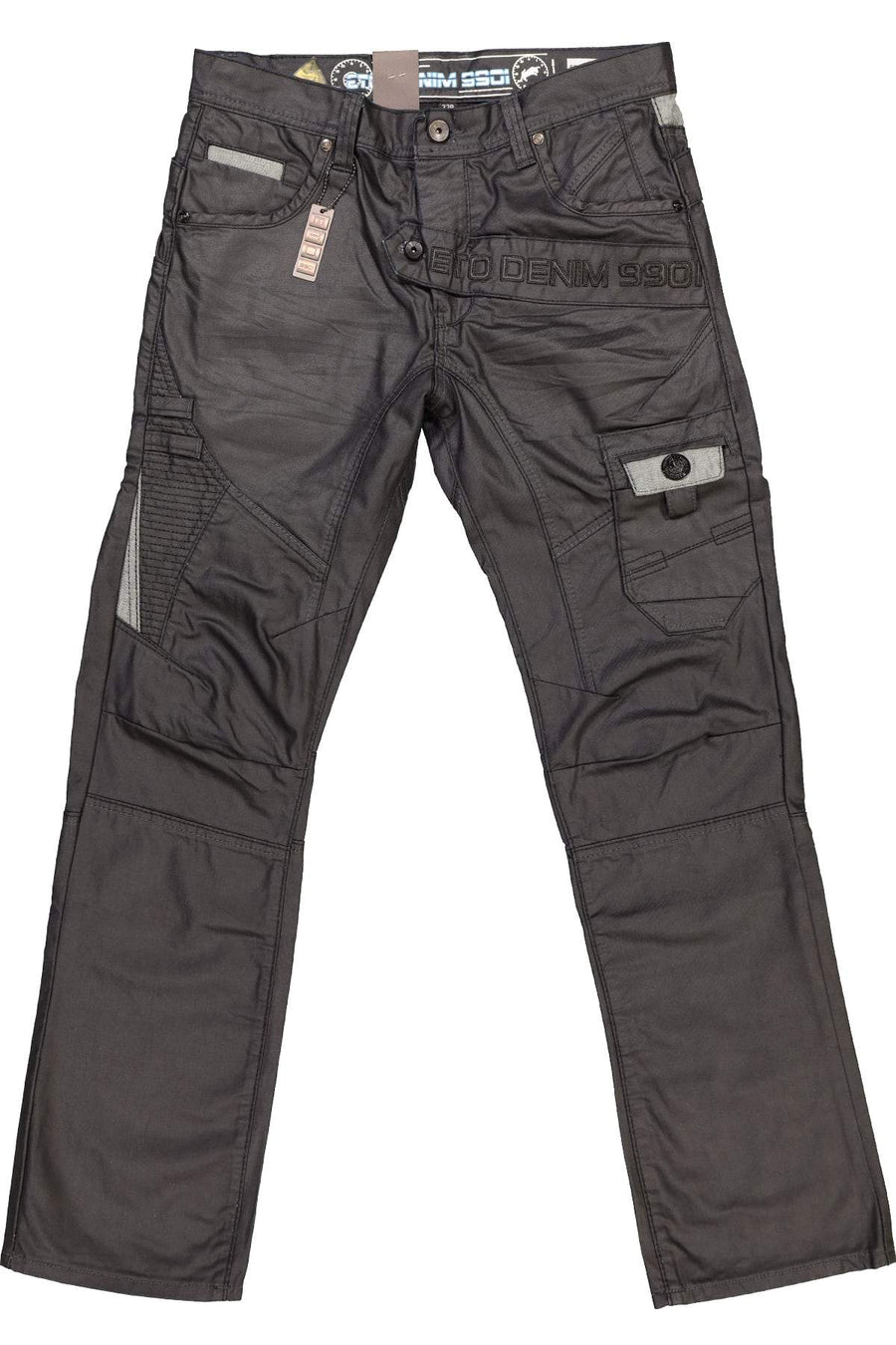 ETO Jeans Black Coated Loose Fit Denim Pant