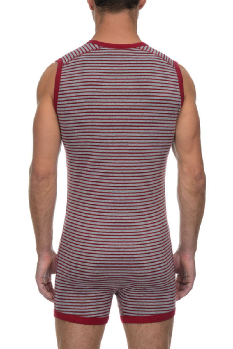 2(X)IST Cranberry & Grey Cropped Bike Suit