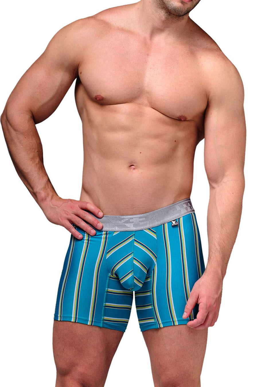 XTREMEN Turquoise Classic Stripes Boxer Brief