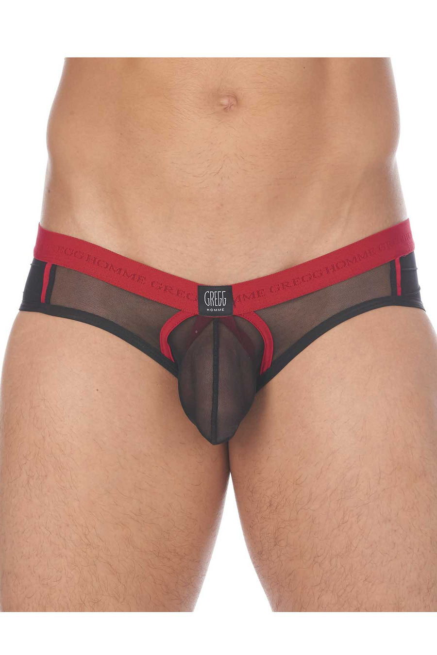 Gregg Homme Black Cheeky Mesh C-Ring Brief