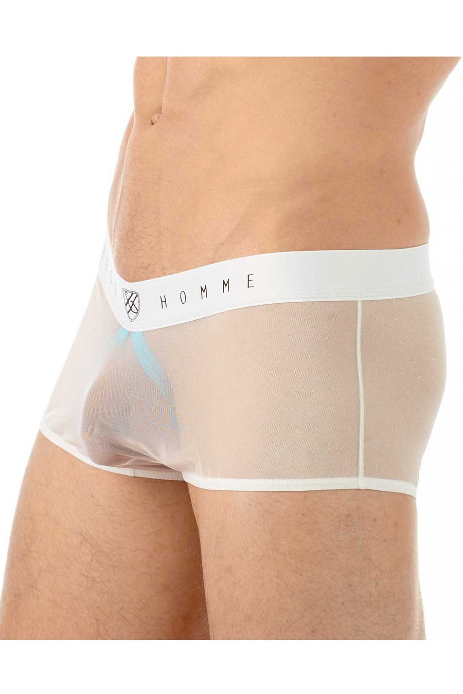 Gregg Homme White Erotik Ultra Sheer Mesh C-Ring Boxer Trunk