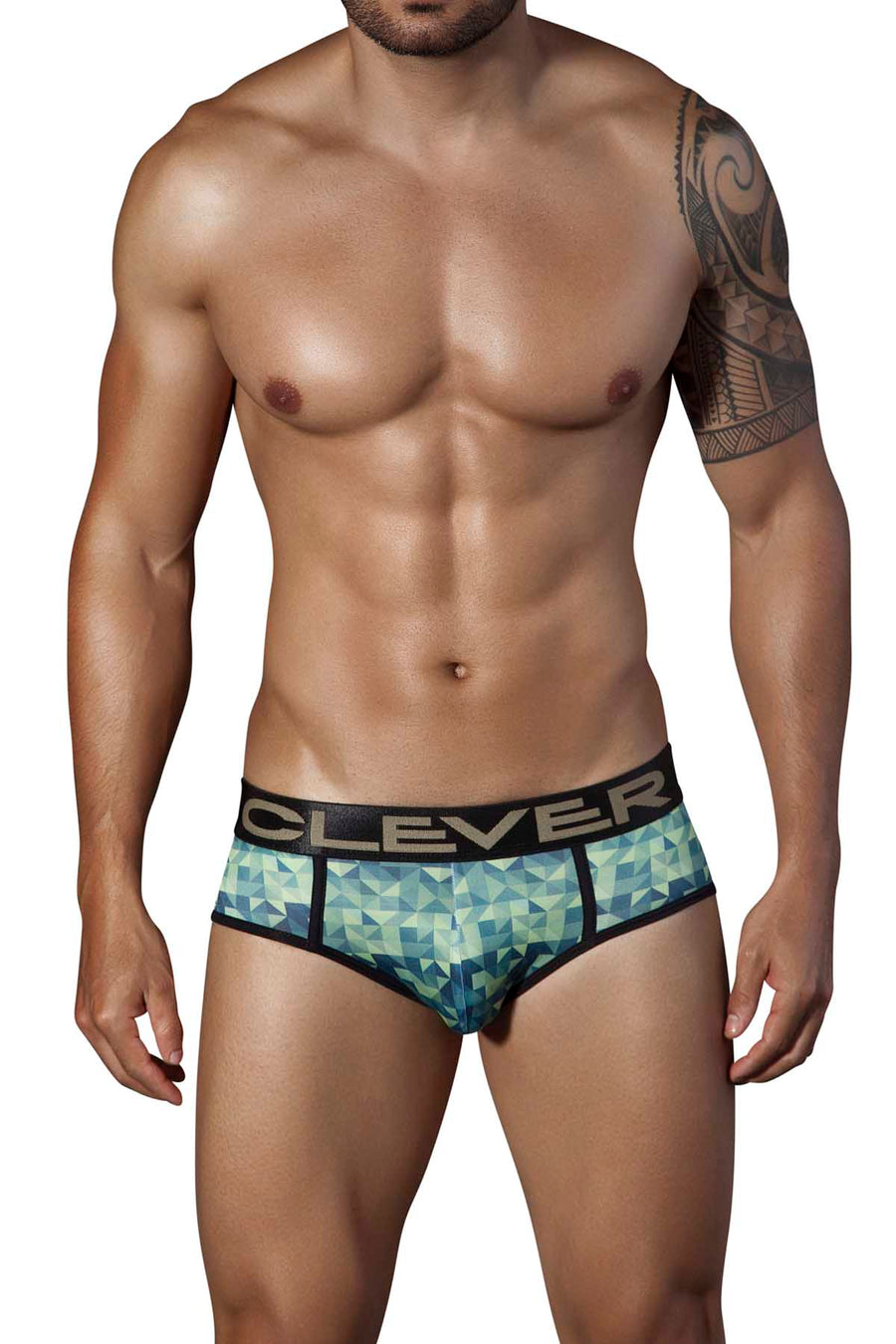 Clever Green Background Piping Brief