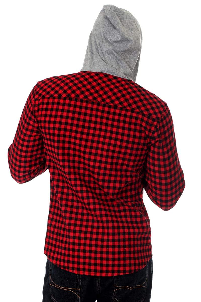 Something Strong Red Something Vague Hooded Button-Up
