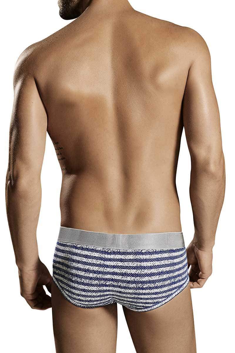 Hawai Blue Pixil Stripes Brief