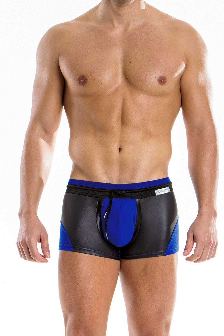 Modus Vivendi Black/Blue Leather-Look Blend Boxer
