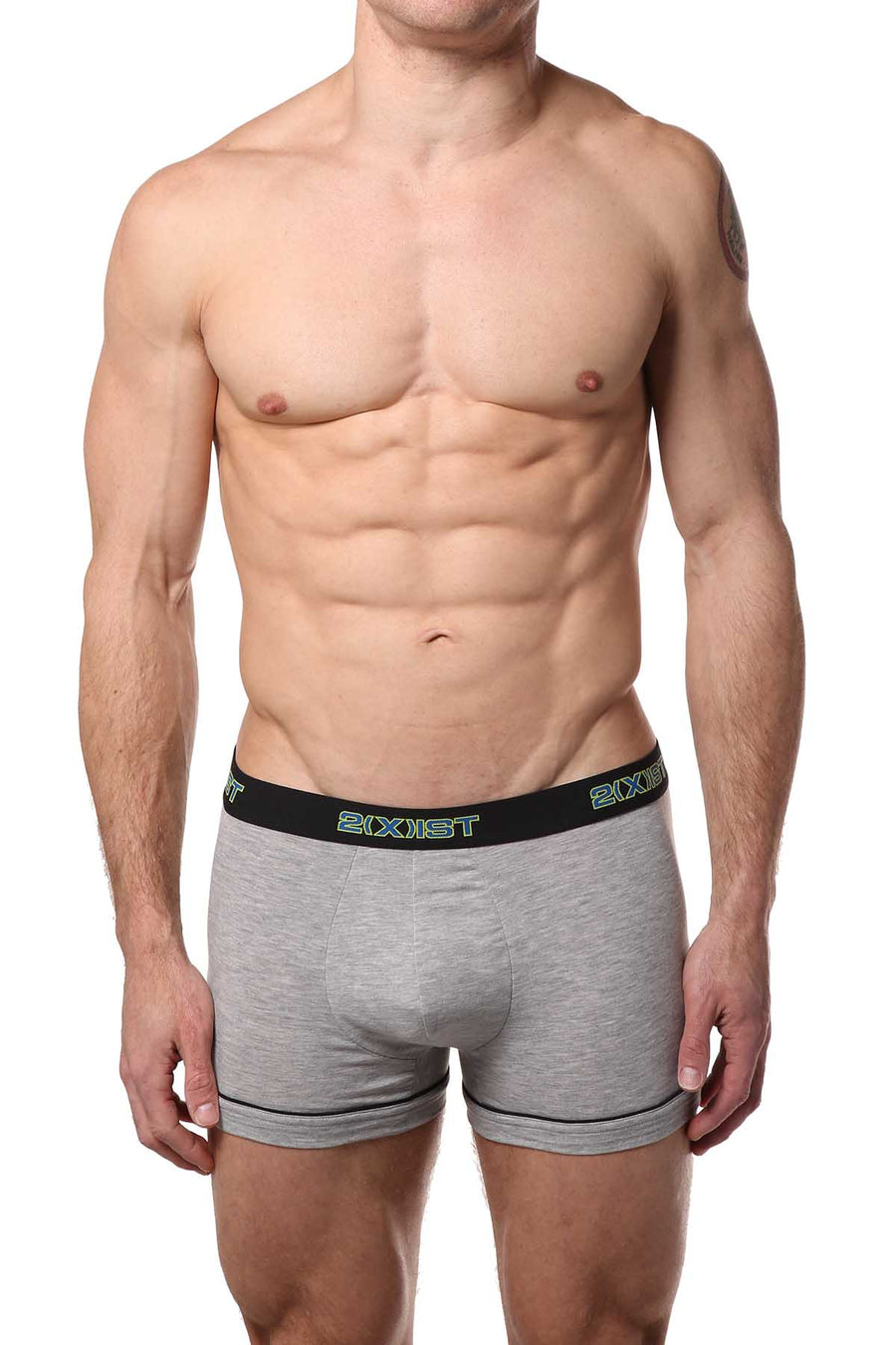 2(X)IST Grey & Blue Performance Cotton Trunk - 2 PACK