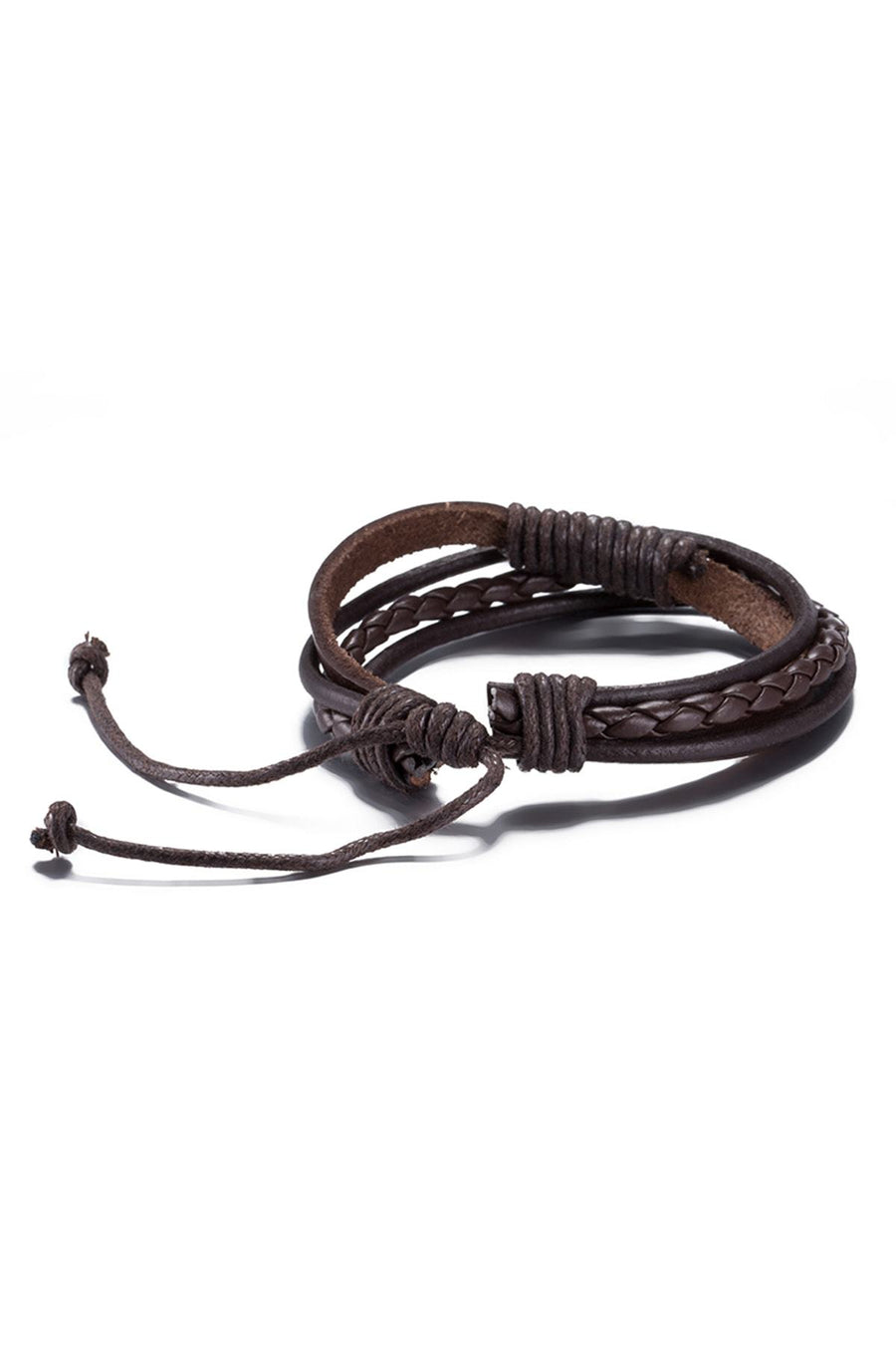 Brown Vintage Fashion Strap Leather Rope Wristband Bracelet