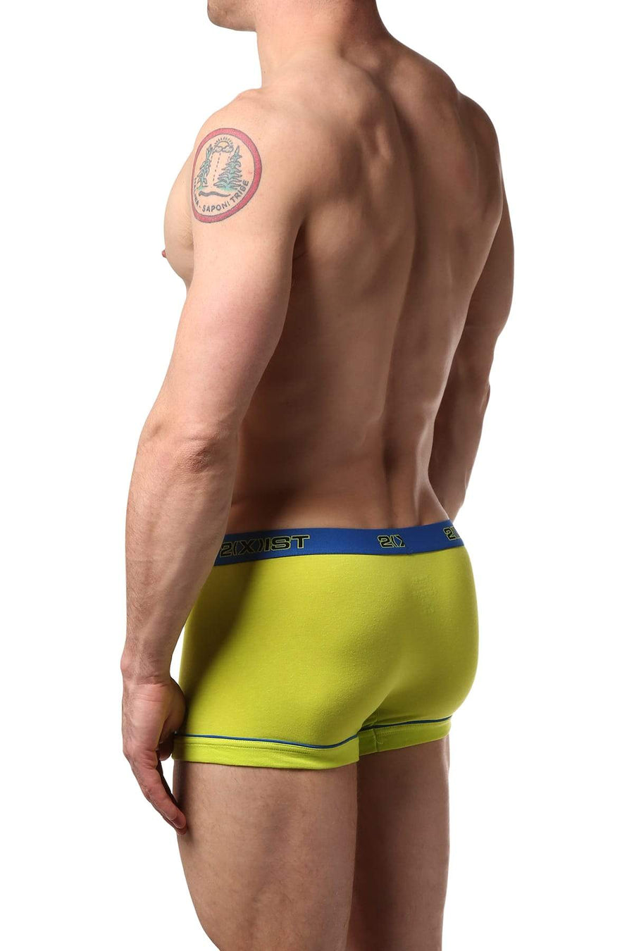2(X)IST Lime & Blue Performance Cotton Trunk 2-Pack