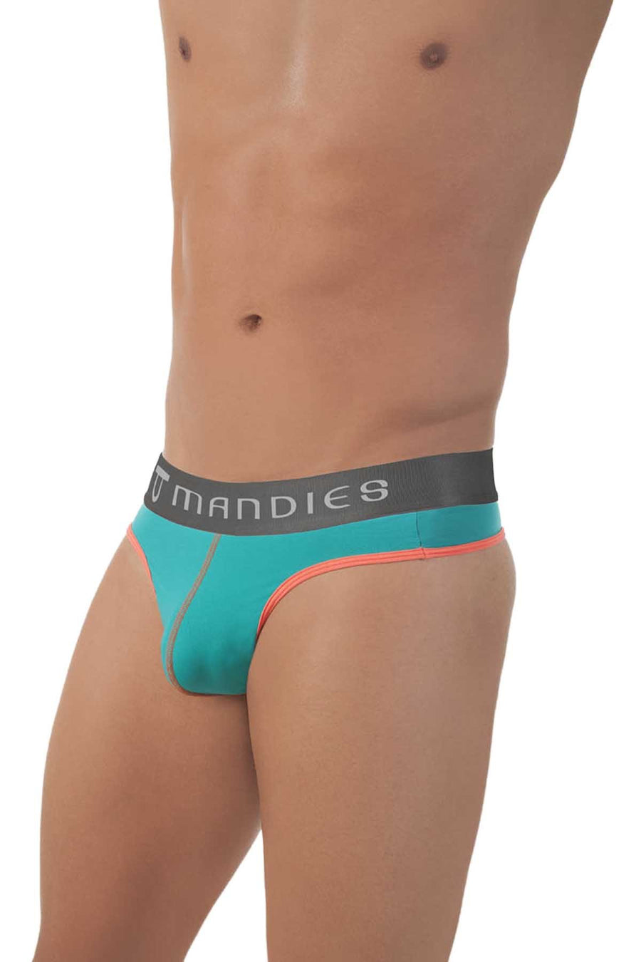 Mandies Teal/Neon-Orange Discotheque Thong