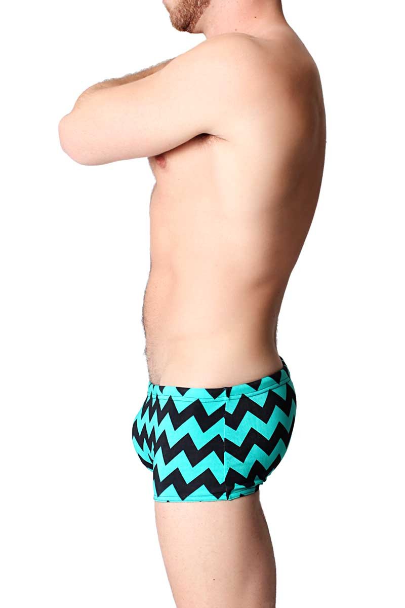 Timoteo Turquoise Zig Zag Swim Trunk
