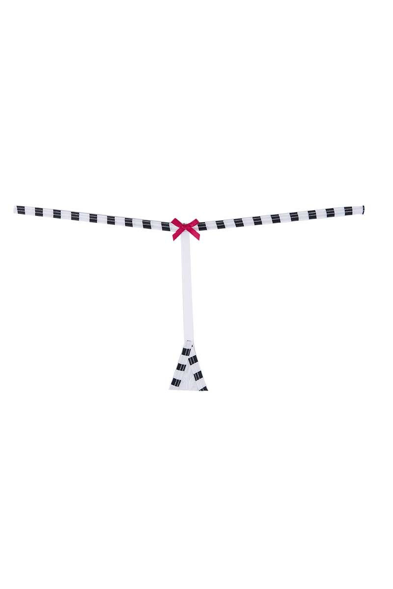 Christian Lacroix White Le Soleil Lace-Accent Satin Thong