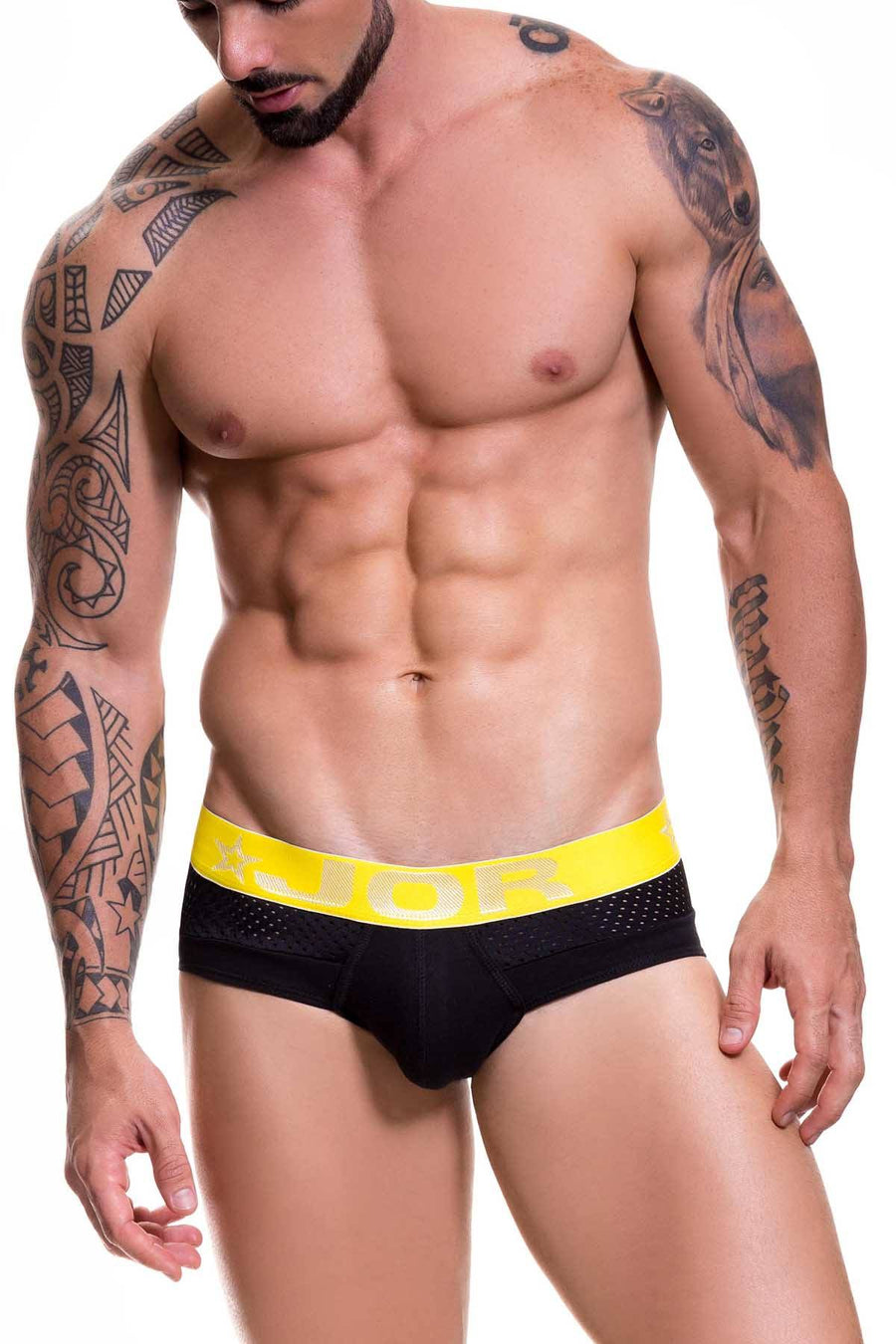 Jor Black/Yellow Athletic Brief