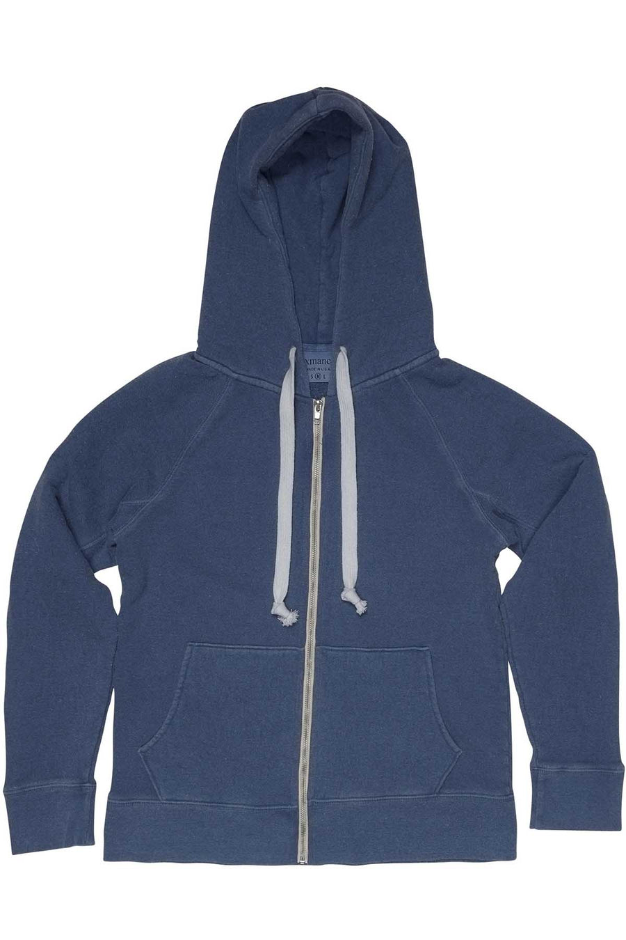 Rxmance Unisex Denim Blue Hooded Zip Sweatshirt