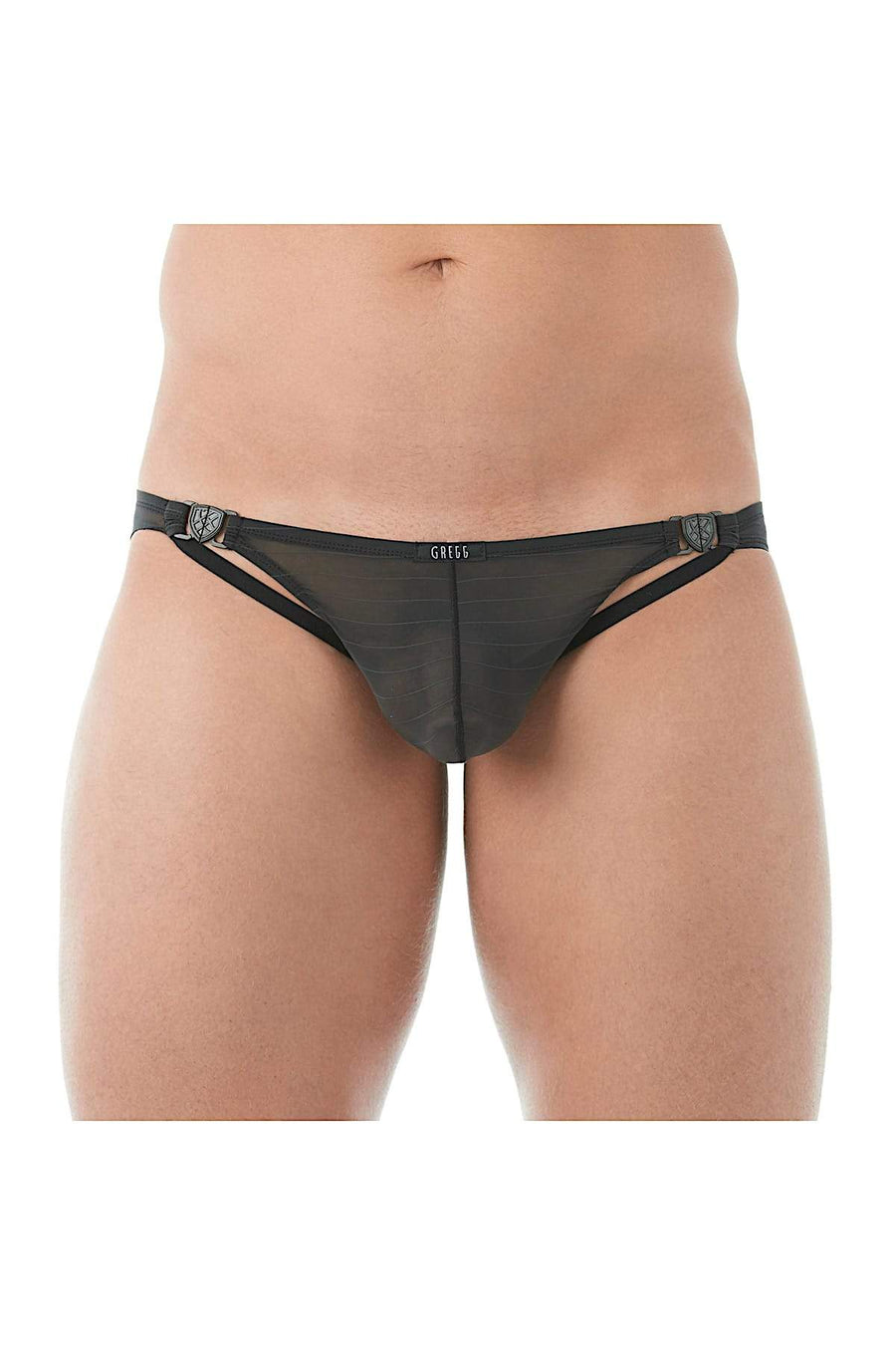 Gregg Homme Black Mesh Suspender C-Ring Brief