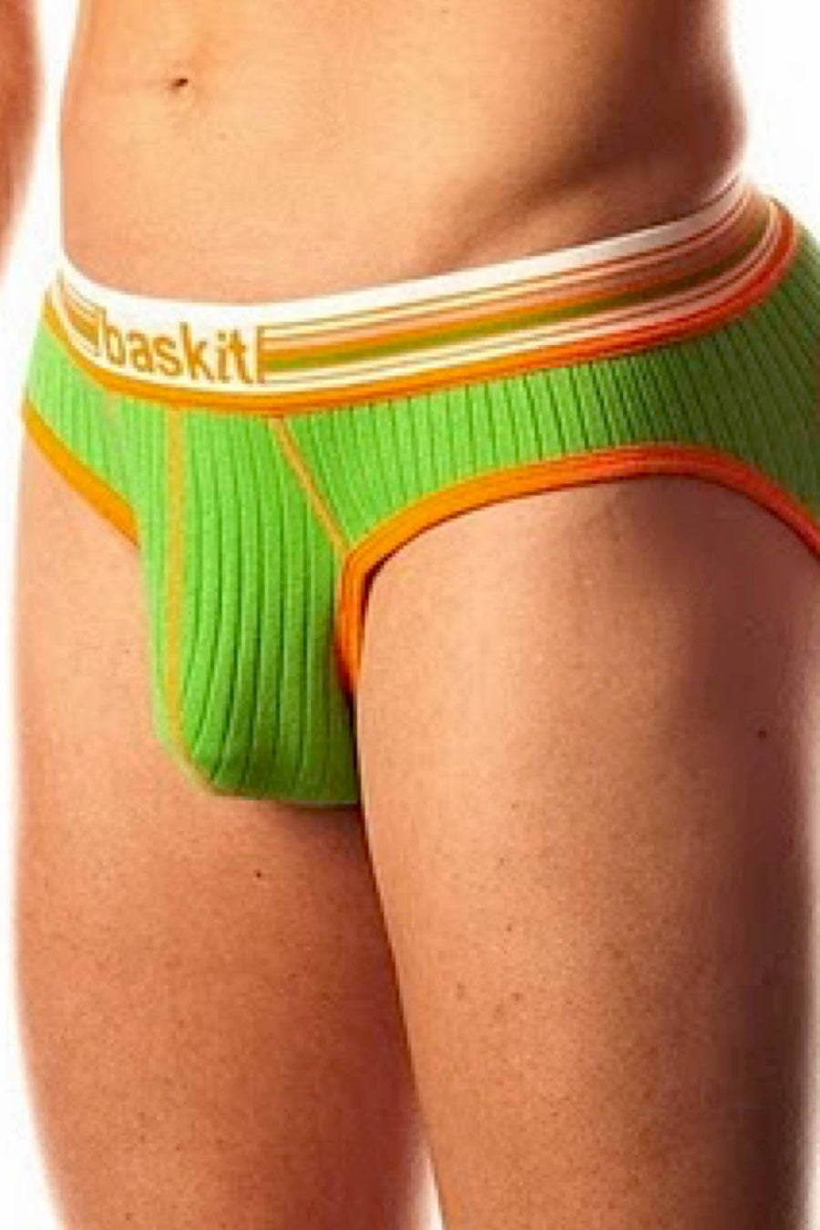 Baskit Palm-Green Ribbed Brief