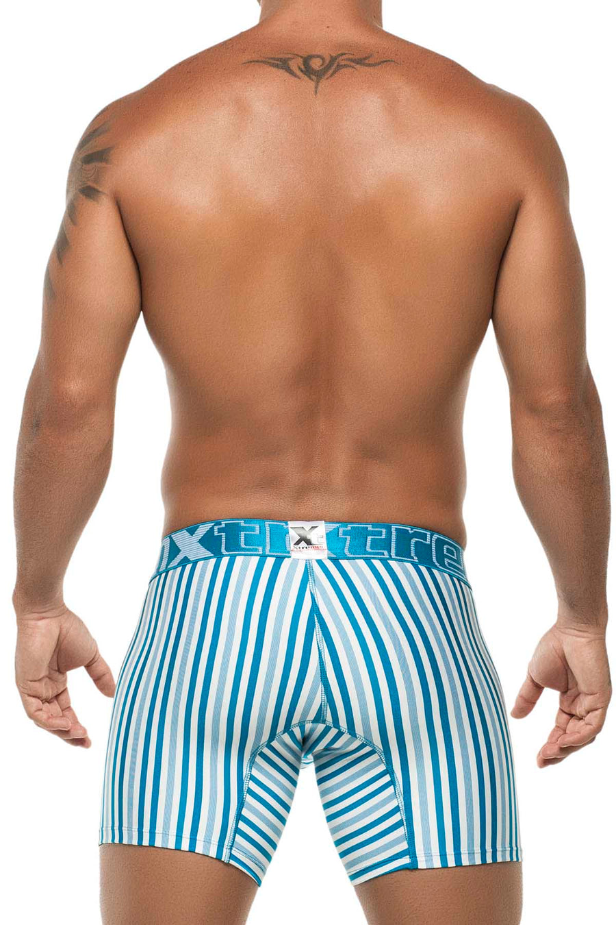 Xtremen Blue Classic Stripes Microfiber Boxer Brief