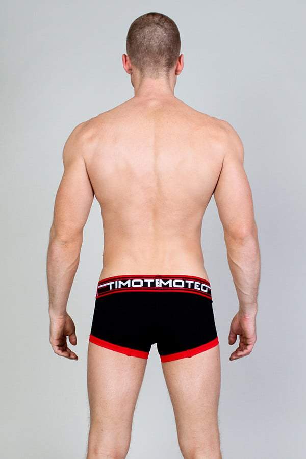 Timoteo Black Double Crossed Boxer Trunk