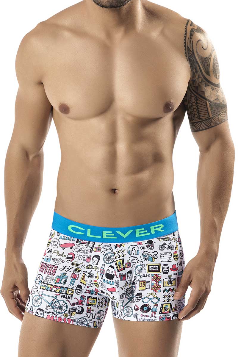 Clever White Hipster Boxer