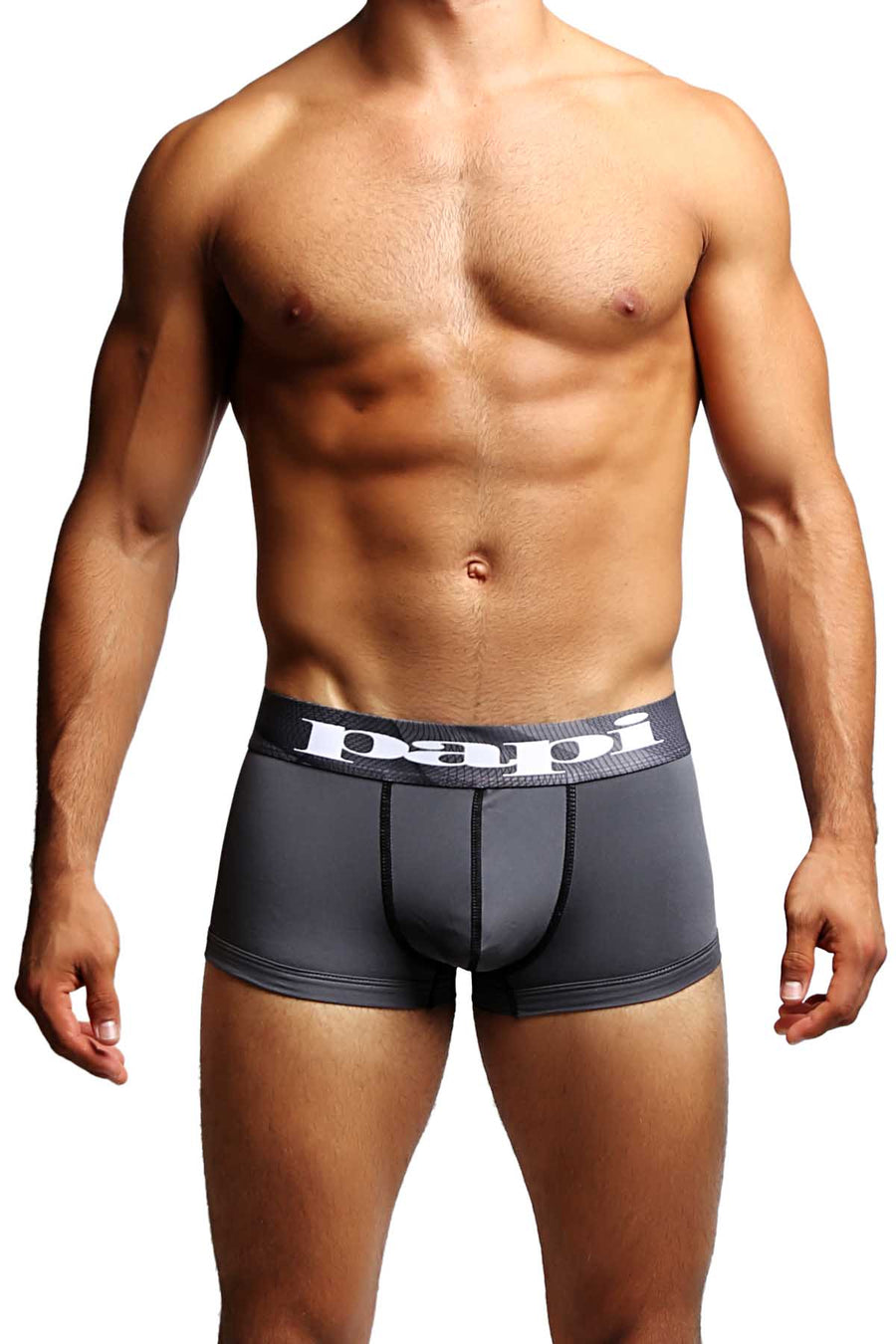 2-Pack Papi Black & Grey Contrast Microfusion Performance Brazilian Trunks