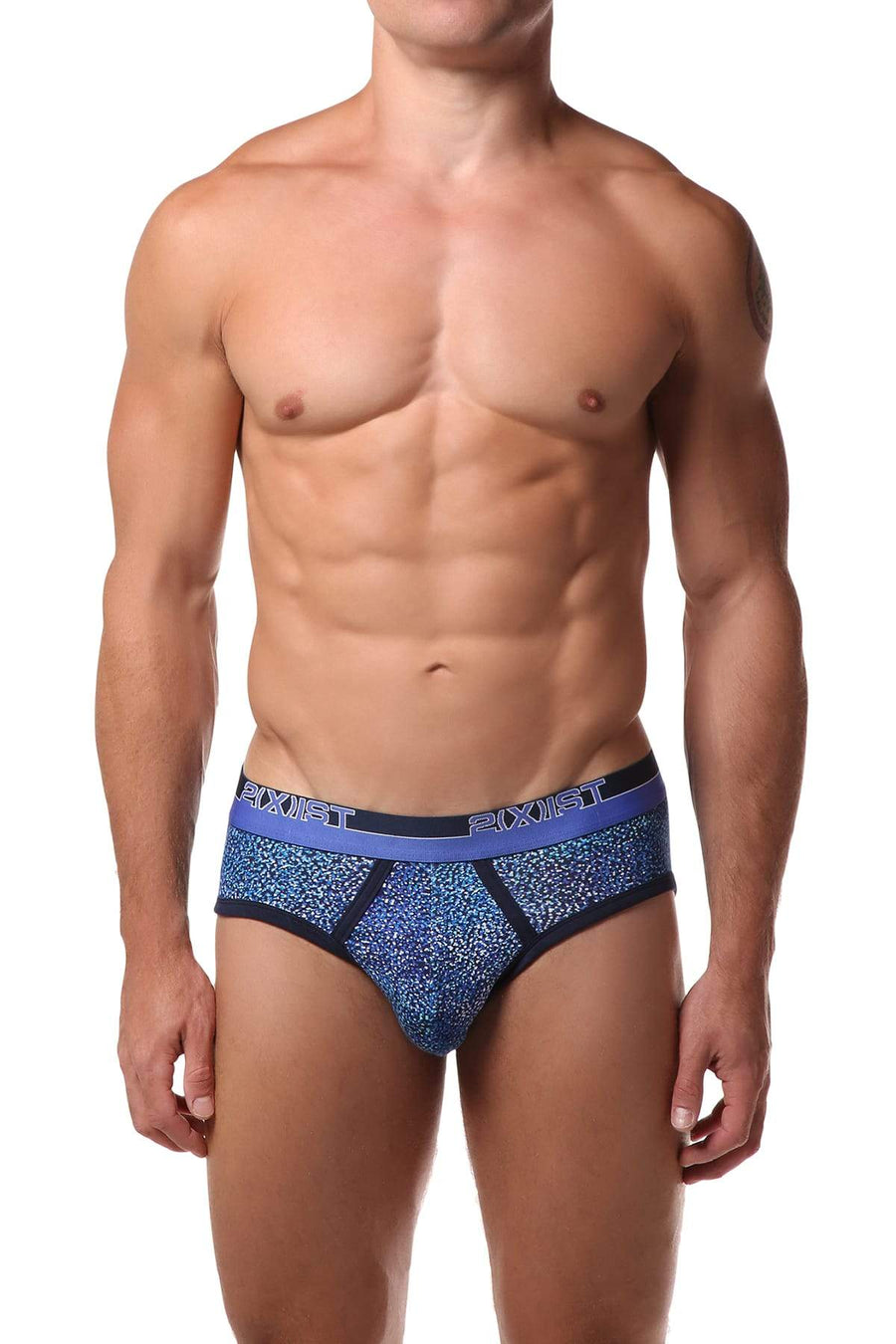 2(X)IST Dot Blue Graphic Cotton Brief