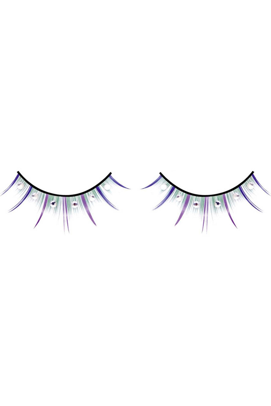 Baci Green Multi-Colored Rhinestone Magic Colors Eyelashes