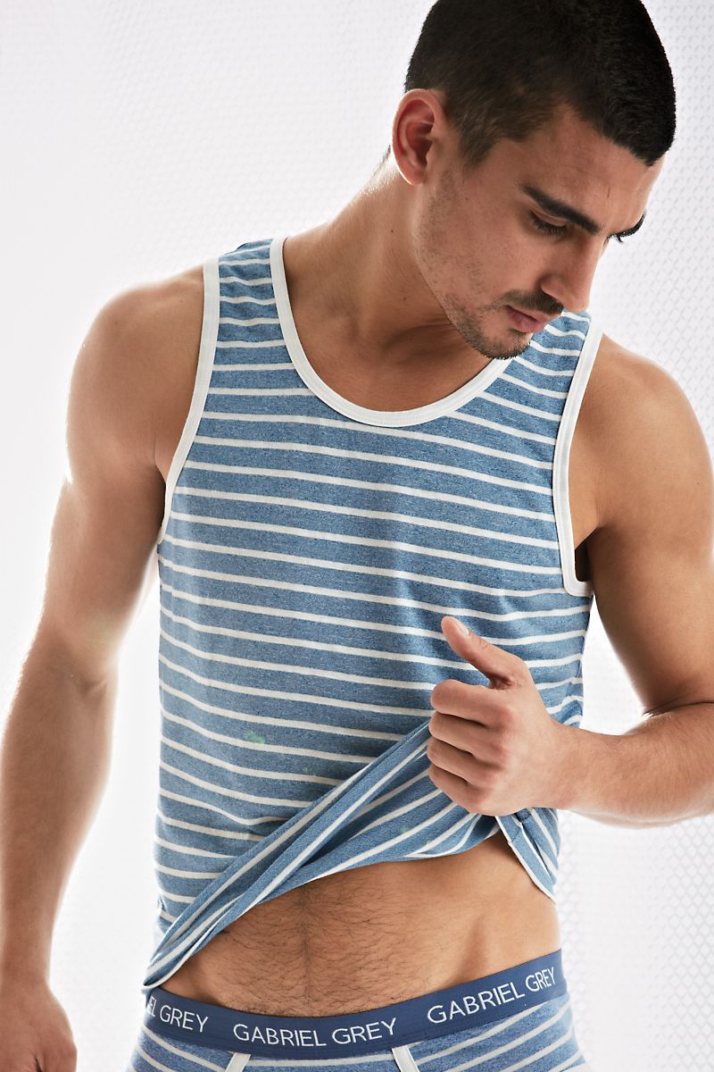 Gabriel Grey Blue Polo Tank