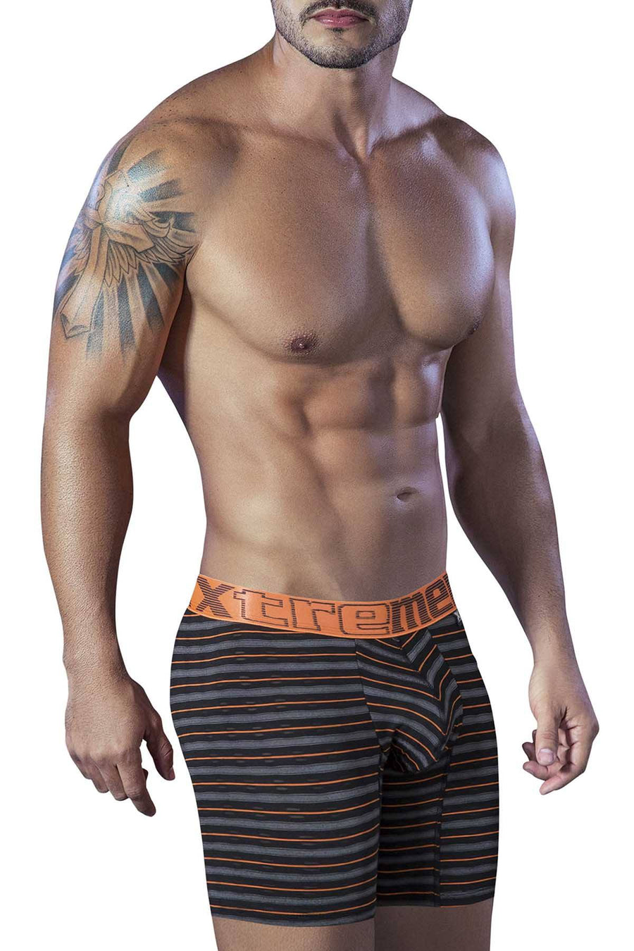 XTREMEN Black/Orange Sport Performance Breathable Boxer Brief