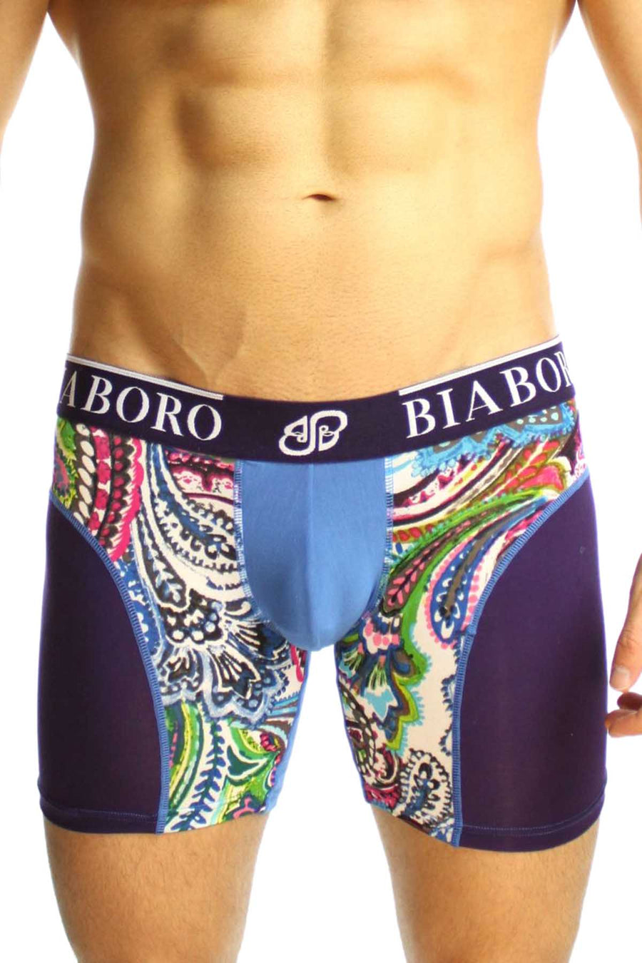 Blue & Paisley Print Bamboo Boxer