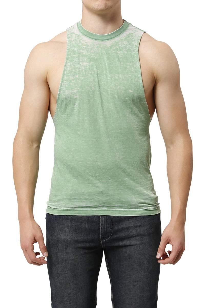 Y.M.L.A. Green Burnout Muscle Tank
