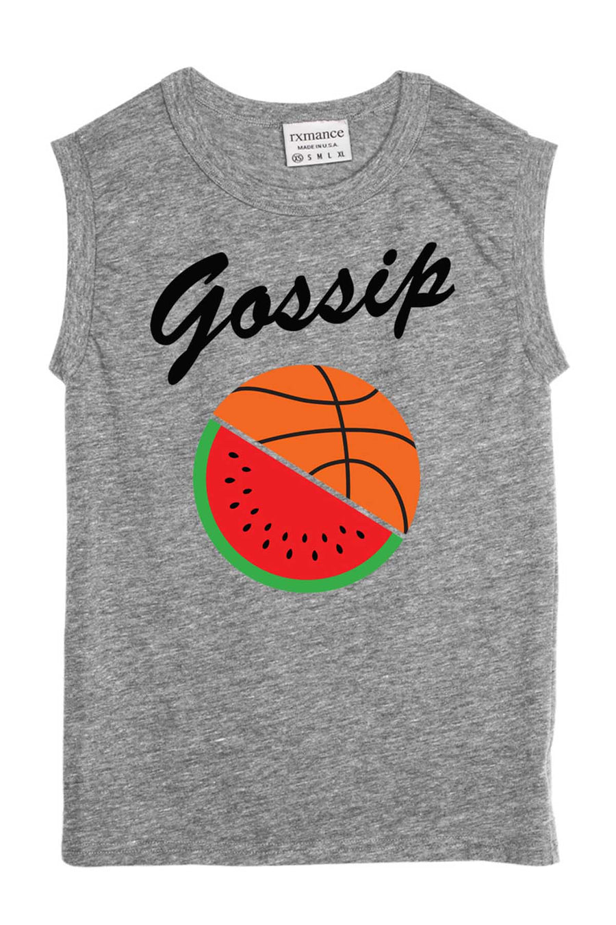 Rxmance Unisex Grey Gossip Muscle T