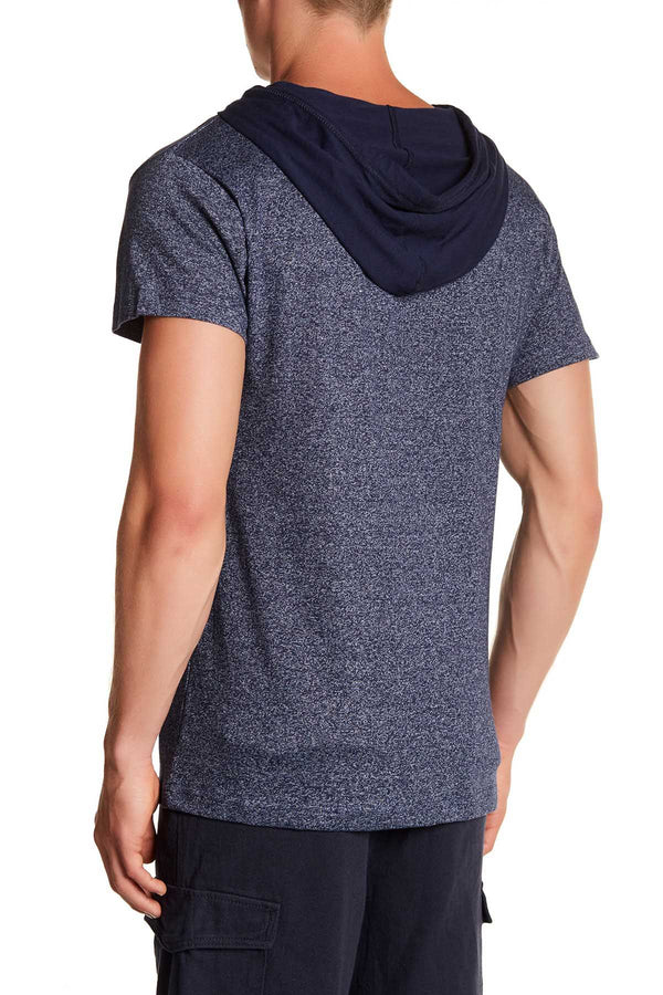 Pop Icon Navy Colby Short Sleeve Hoodie T-Shirt