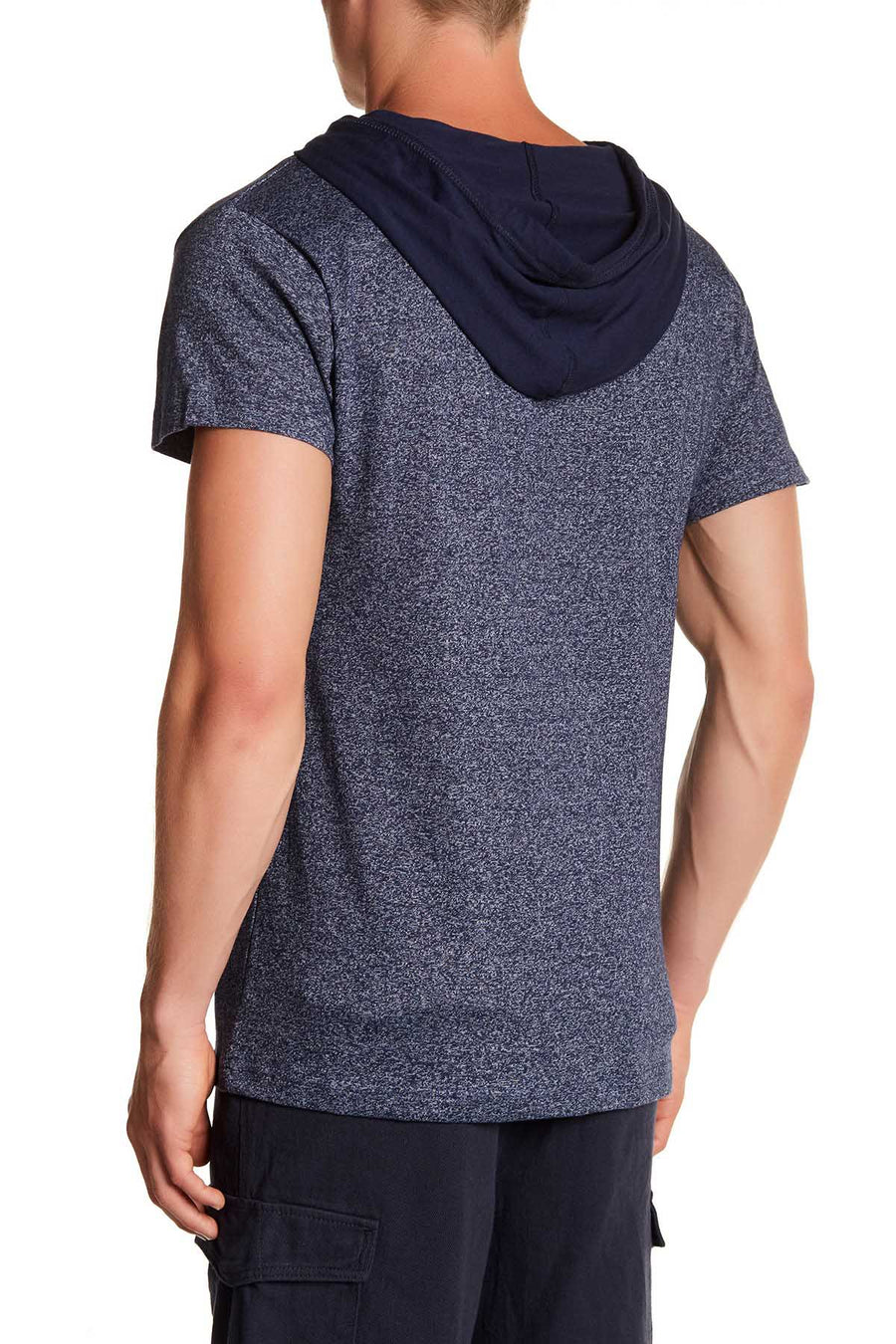Pop Icon Navy Colby Short Sleeve Hoodie T-Shirt