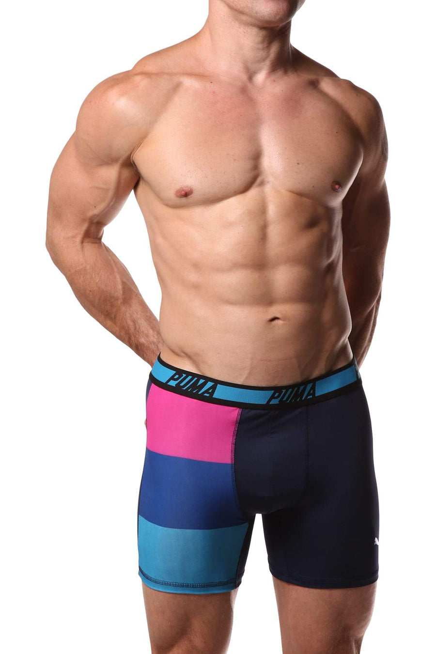 PUMA Navy & Multi Side Panel Boxer Brief