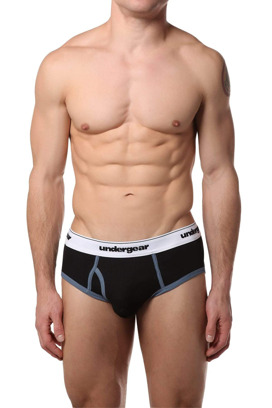 Undergear Blue, Grey, Black Ribbed Brief 3-Pack