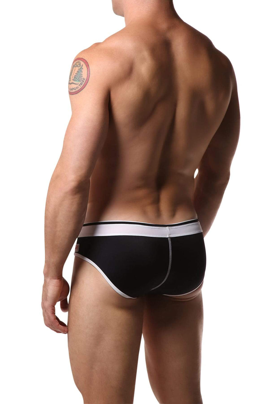 Pistol Pete Black Zipper Swim Brief