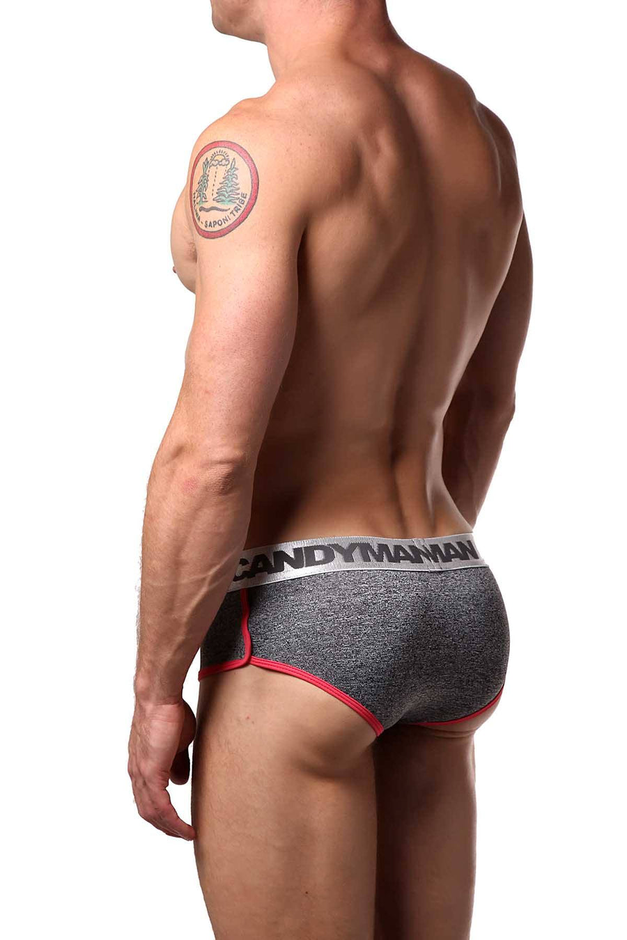 Candyman Grey/Pink Heathered Brief