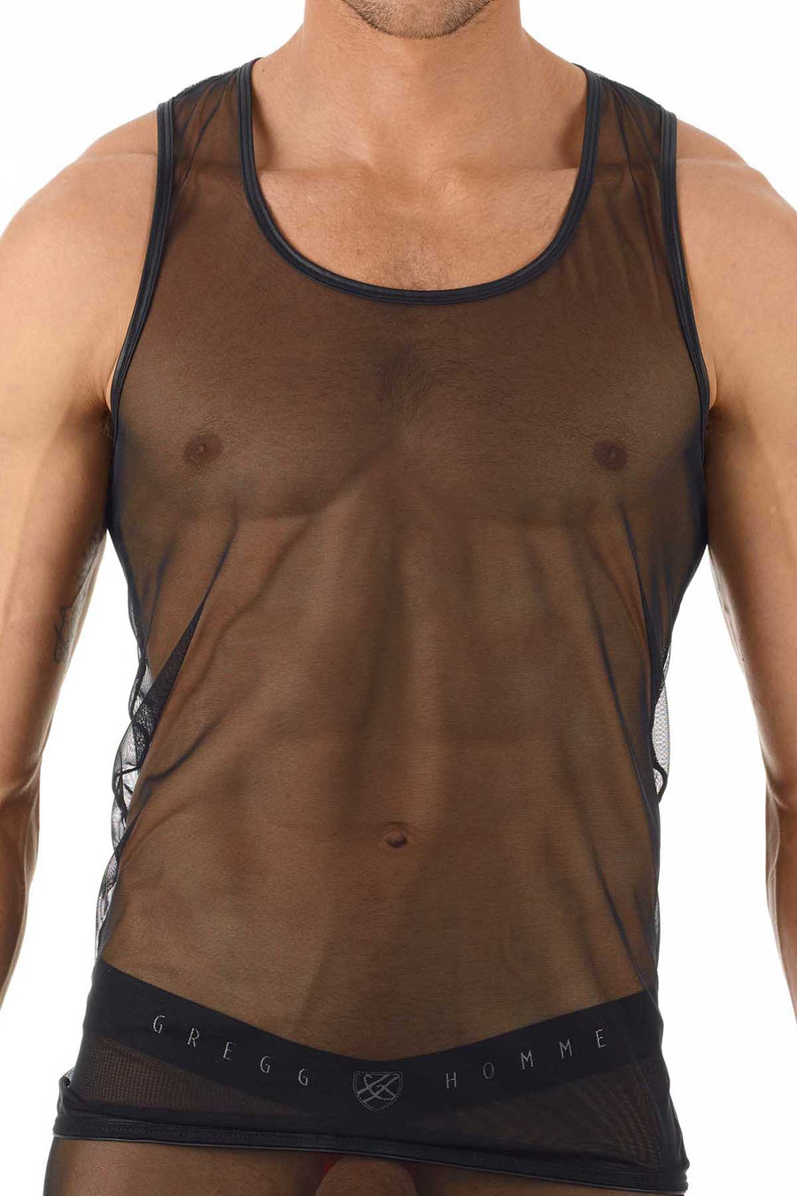 Gregg Homme Black Erotik Ultra Sheer Mesh Tank Top
