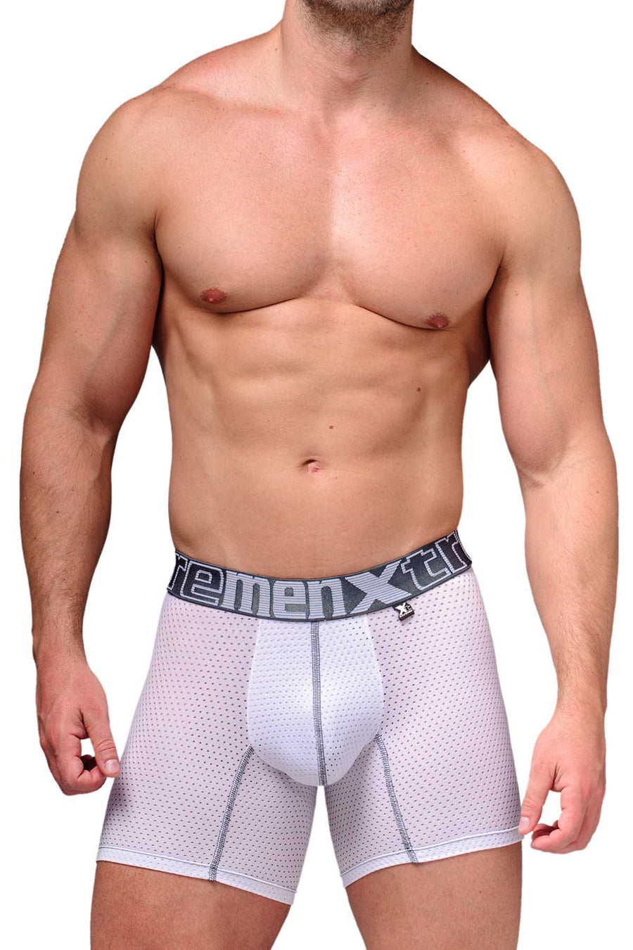 Xtremen White Microfiber Mesh Boxer Brief